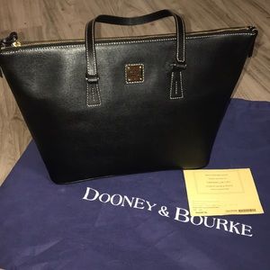 Dooney & Bourke Saffiano Leather Zip Top Shopper